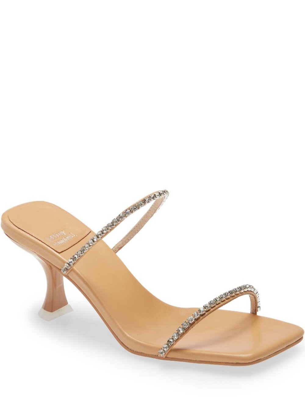 Jeffrey Campbell Nude Rhinestone "Mrs Big" Strappy Slide Sandals Size 9